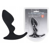 Черная анальная пробка для массажа простаты Double Ripple Silicone Prostate Massager - Shots Media BV - в Барнауле купить с доставкой