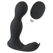 Черная анальная пробка с вибрацией, вращением и пультом ДУ RC Butt Plug with 2 Functions - Orion - в Барнауле купить с доставкой