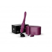 Фиолетовая секс-машина с функцией нагрева, насадками и присоской Sesh - Zalo - купить с доставкой в Барнауле