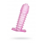 Гелевая розовая насадка с шипами - 12 см. - Toyfa Basic - в Барнауле купить с доставкой