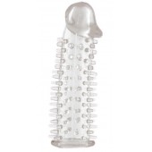 Прозрачная насадка на половой член с закрытой головкой и шипами - 12,5 см. - Toyfa Basic - в Барнауле купить с доставкой