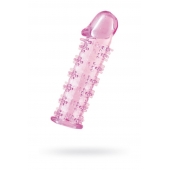Гелевая розовая насадка на фаллос с шипами - 12 см. - Toyfa Basic - в Барнауле купить с доставкой