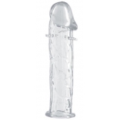 Гладкая прозрачная насадка с усиками под головкой - 12,5 см. - Toyfa Basic - в Барнауле купить с доставкой