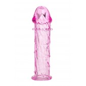 Гладкая розовая насадка с усиками под головкой - 12,5 см. - Toyfa Basic - в Барнауле купить с доставкой