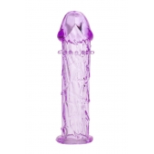 Гладкая фиолетовая насадка с усиками под головкой - 12,5 см. - Toyfa Basic - в Барнауле купить с доставкой