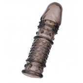 Дымчатая закрытая насадка ToyFa XLover с чешуйками и пупырышками - 13,5 см. - ToyFa - в Барнауле купить с доставкой