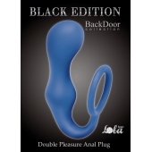 Синее эрекционное кольцо с анальной пробкой Double Pleasure Anal Plug - Lola Games - в Барнауле купить с доставкой