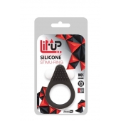 Чёрное эрекционное кольцо LIT-UP SILICONE STIMU RING 1 BLACK - Dream Toys - в Барнауле купить с доставкой