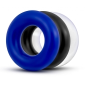 Набор из 3 разноцветных колец Stay Hard Donut Rings - Blush Novelties - в Барнауле купить с доставкой