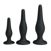 Набор из 3 силиконовых анальных пробок для начинающих Mini Anal Kit - Baile