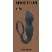 Серое эрекционное кольцо Sensation с анальным стимулятором - Lola Games - в Барнауле купить с доставкой