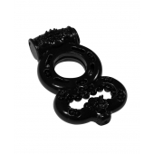 Чёрное эрекционное кольцо Rings Treadle с подхватом - Lola Games - в Барнауле купить с доставкой