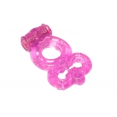 Розовое эрекционное кольцо Rings Treadle с подхватом - Lola Games - в Барнауле купить с доставкой