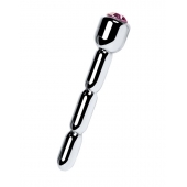 Серебристый уретральный плаг со стразом - 7 см. - ToyFa - купить с доставкой в Барнауле