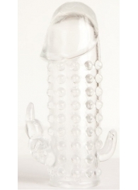 Гелевая прозрачная насадка с 2 отростками - 13 см. - Toyfa Basic - в Барнауле купить с доставкой Гелевая прозрачная насадка с 2 отростками - 13 см. - Toyfa Basic - в Барнауле купить с доставкой