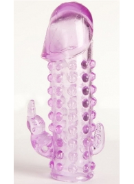 Закрытая фиолетовая насадка с 2 отростками - 13 см. - Toyfa Basic - в Барнауле купить с доставкой Закрытая фиолетовая насадка с 2 отростками - 13 см. - Toyfa Basic - в Барнауле купить с доставкой