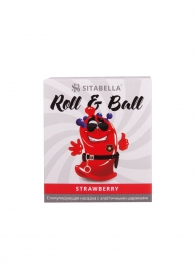 Стимулирующий презерватив-насадка Roll   Ball Strawberry - Sitabella - купить с доставкой в Барнауле