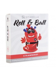 Стимулирующий презерватив-насадка Roll   Ball Strawberry - Sitabella - купить с доставкой в Барнауле