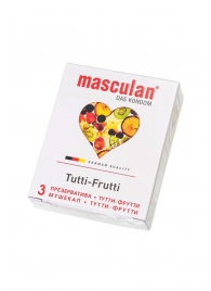 Жёлтые презервативы Masculan Ultra Tutti-Frutti с фруктовым ароматом - 3 шт. - Masculan - купить с доставкой в Барнауле