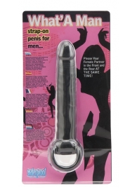 Чёрная насадка на пенис для анальной стимуляции WHATA MAN - 16 см. - Seven Creations - в Барнауле купить с доставкой