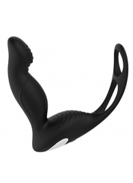 Черный вибромассажер простаты P-PLEASER W ERECTION ENHANCE - Dream Toys - в Барнауле купить с доставкой