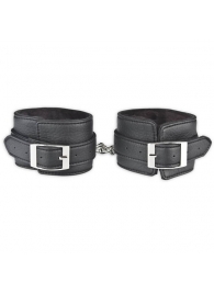 Черные фиксаторы для ног на цепи с мехом внутри - Lux Fetish - купить с доставкой в Барнауле