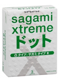 Презервативы Sagami Xtreme SUPER DOTS с точками - 3 шт. - Sagami - купить с доставкой в Барнауле