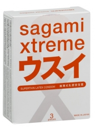 Ультратонкие презервативы Sagami Xtreme SUPERTHIN - 3 шт. - Sagami - купить с доставкой в Барнауле