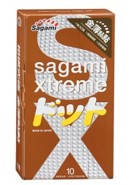 Презервативы Sagami Xtreme FEEL UP с точечной текстурой и линиями прилегания - 10 шт. - Sagami - купить с доставкой в Барнауле