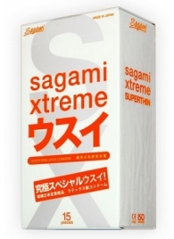 Ультратонкие презервативы Sagami Xtreme SUPERTHIN - 15 шт. - Sagami - купить с доставкой в Барнауле