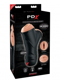 Мастурбатор в колбе с двумя тоннелями Double Penetration Vibrating Stroker - Pipedream - в Барнауле купить с доставкой