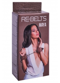 Коричневые кожаные наручники Maya - Rebelts - купить с доставкой в Барнауле