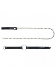 Черный поводок и чокер с кольцом Rada - Rebelts - купить с доставкой в Барнауле