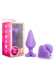 Фиолетовая анальная пробка Naughty Candy Heart Do Me Now - 8,9 см. - Blush Novelties - купить с доставкой в Барнауле