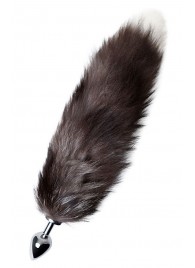 Серебристая металлическая анальная втулка с хвостом чернобурой лисы - размер S - ToyFa - купить с доставкой в Барнауле