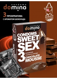 Презервативы для орального секса DOMINO Sweet Sex с ароматом шоколадного мусса - 3 шт. - Domino - купить с доставкой в Барнауле