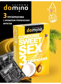 Презервативы для орального секса DOMINO Sweet Sex с ароматом тропических фруктов - 3 шт. - Domino - купить с доставкой в Барнауле