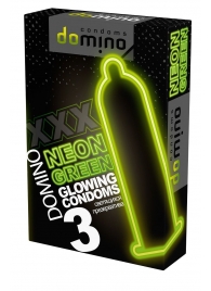 Презервативы DOMINO Neon Green со светящимся в темноте кончиком - 3 шт. - Domino - купить с доставкой в Барнауле