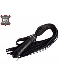 Черная плеть  Ковбой  с ручкой-фаллосом - 55 см. - Sitabella - купить с доставкой в Барнауле