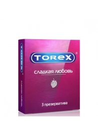 Презервативы Torex  Сладкая любовь  с ароматом клубники - 3 шт. - Torex - купить с доставкой в Барнауле