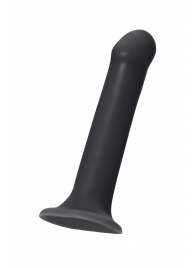 Черный фаллос на присоске Silicone Bendable Dildo L - 19 см. - Strap-on-me - купить с доставкой в Барнауле