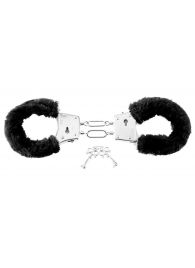 Меховые чёрные наручники Beginner s Furry Cuffs - Pipedream - купить с доставкой в Барнауле