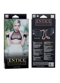 Черные мягкие наручники Entice French Cuffs с цепью - California Exotic Novelties - купить с доставкой в Барнауле