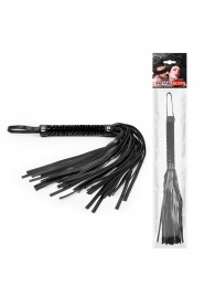 Черная гладкая плеть-флоггер с ручкой - 40 см. - Notabu - купить с доставкой в Барнауле