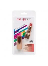 Золотистый вибратор-помада с красным мягким кончиком Hide   Play Rechargeable Lipstick - California Exotic Novelties - купить с доставкой в Барнауле