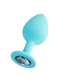 Мятная анальная втулка Brilliant с прозрачным кристаллом - 8 см. - ToyFa - купить с доставкой в Барнауле