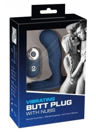 Синий вибростимулятор простаты Vibrating Butt Plug - 11,7 см. - Orion - в Барнауле купить с доставкой