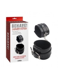 Черные оковы на ноги Obey Me Leather Ankle Cuffs - Chisa - купить с доставкой в Барнауле