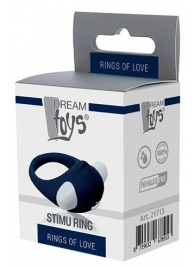 Гладкое синее эрекционное виброкольцо STIMU RING - Dream Toys - в Барнауле купить с доставкой