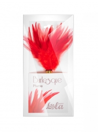 Красный перьевой тиклер Plume - 23 см. - Lola Lingerie - купить с доставкой в Барнауле